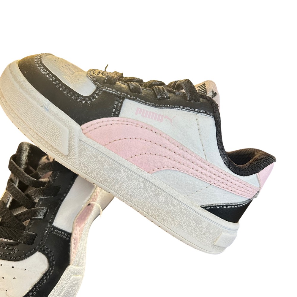 Puma Caven 2.0 Kids Sneakers White Black Pink Low  Athletic Shoes 8C 396318-42